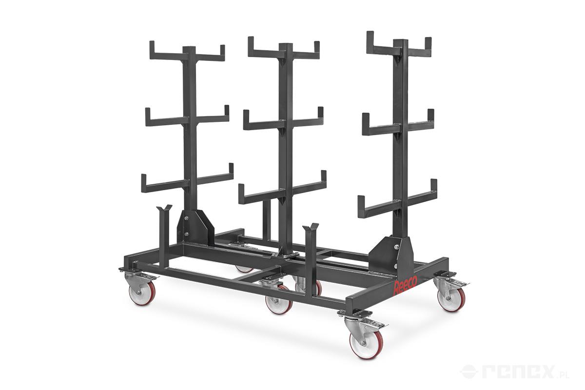 Fahrbares ESD-Regal für Rohre und Profile bis 3 m, Tragkraft 2000 kg - Reeco RF-028-154104144-7021