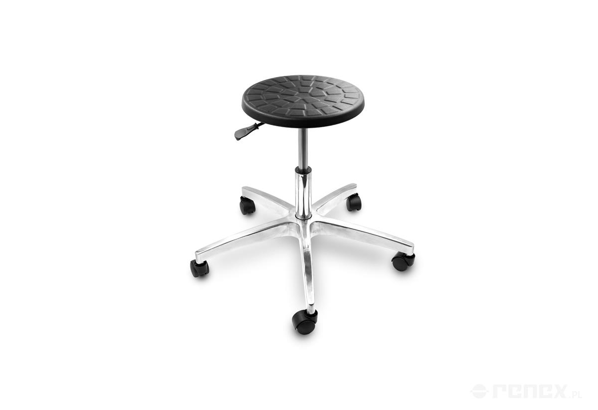 ESD-Arbeitshocker mit Rollen, Sitzdurchmesser 330 mm, Höhe 410 bis 540 mm - Reeco RE-HLP020A