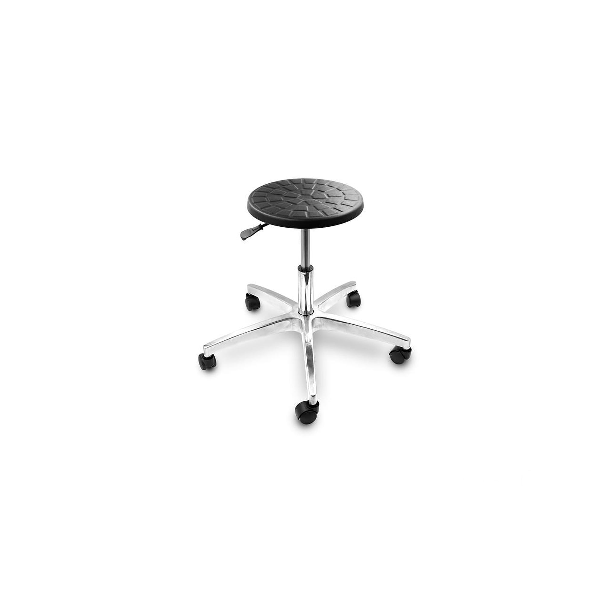ESD-Arbeitshocker mit Rollen, Sitzdurchmesser 330 mm, Höhe 410 bis 540 mm - Reeco RE-HLP020A