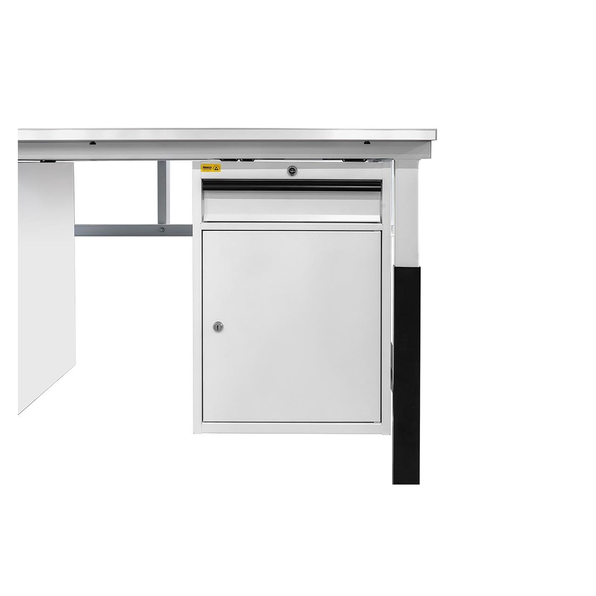 ESD-Hängeschrank mit Schublade und Flügeltüren für verstärktes Tischgestell Classic - Reeco RF-016-4035WZM750-9003