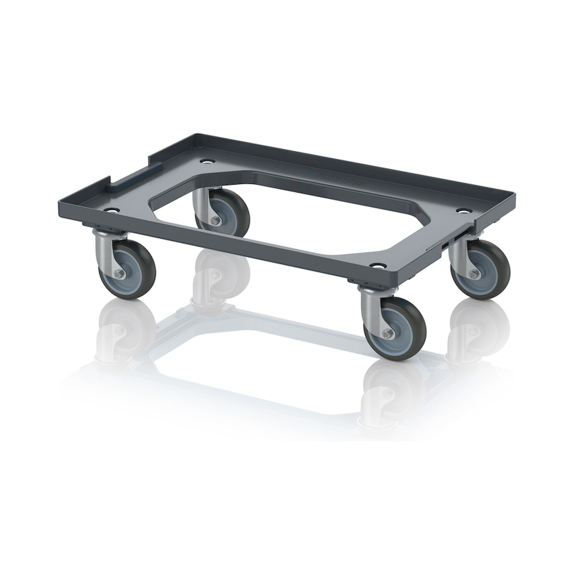 Auer RO V 64 GU-7016. Transportroller Kompakt mit Verknüpfungssystem und Gummirädern