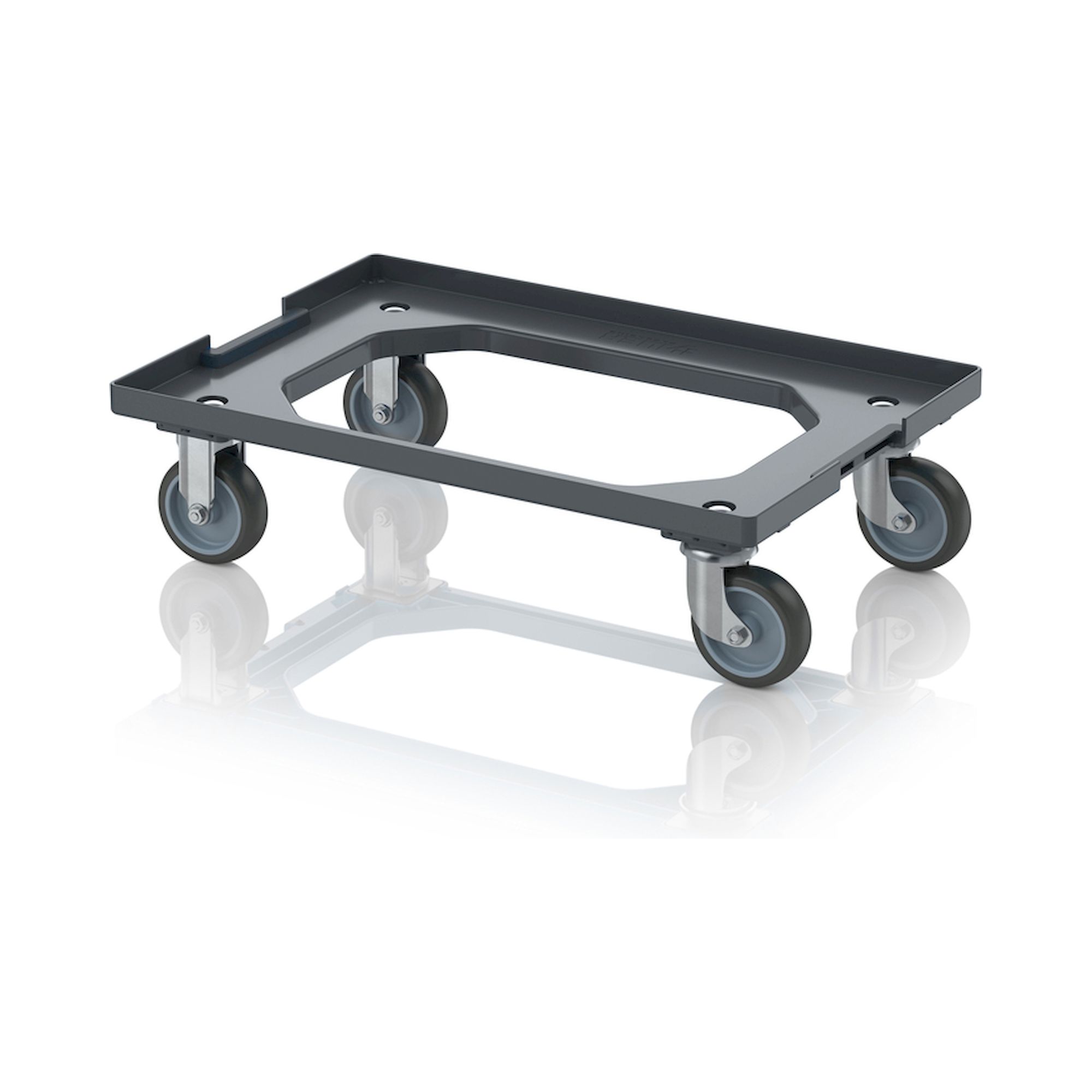 Auer RO V 64 GU BO-7016. Transportroller Kompakt mit Verknüpfungssystem und Gummirädern