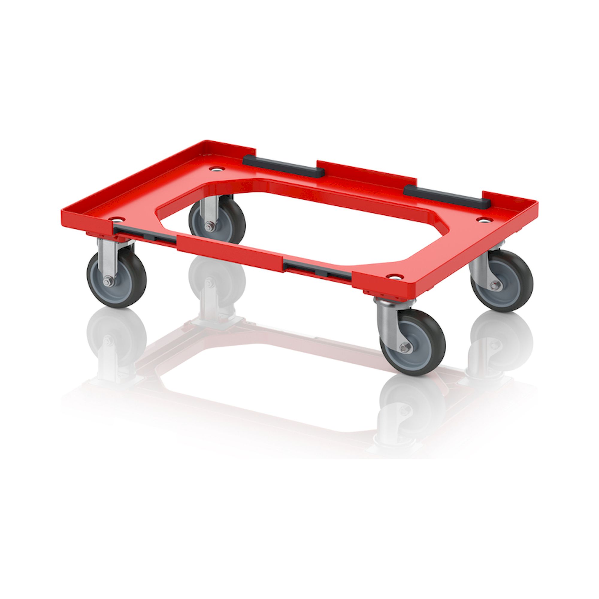 Transportroller Maxi HD mit Verknüpfungssystem 82 x 62 cm Gummiräder rot - Auer RO V 86.4 HD GU BO.L-3020
