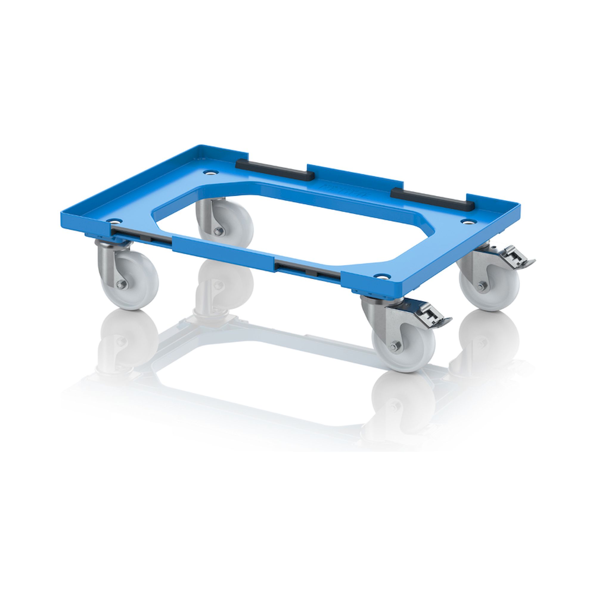 Roulette de transport Maxi HD avec système d'accouplement 82 x 62 cm, roues polyamide avec frein - Auer RO V 86.4 HD PA FE.L-5015