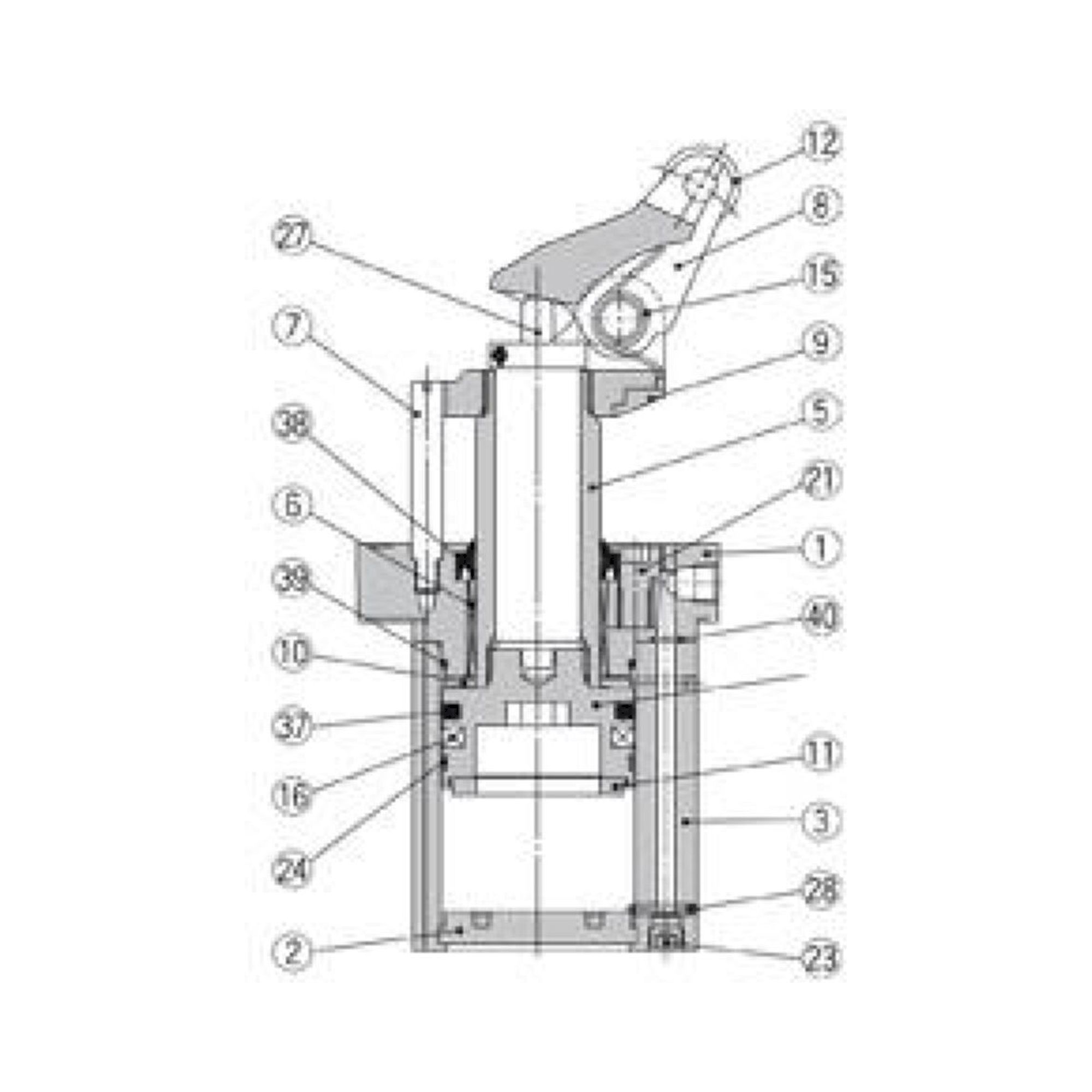 SMC RS2H50TFA-30DM-DCR. RS2H, Heavy Duty Stopper Cylinder