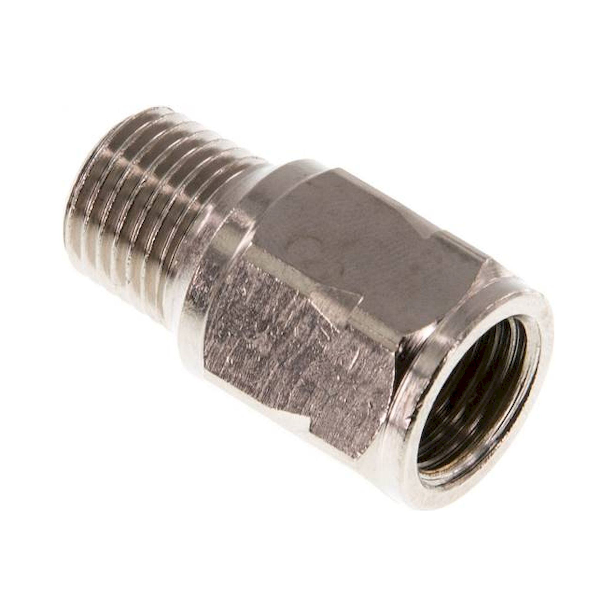 RUCK 14 IA MSV-V. Mini-Rückschlagventil R/Rp 1/4" (AG/IG), Messing vernickelt