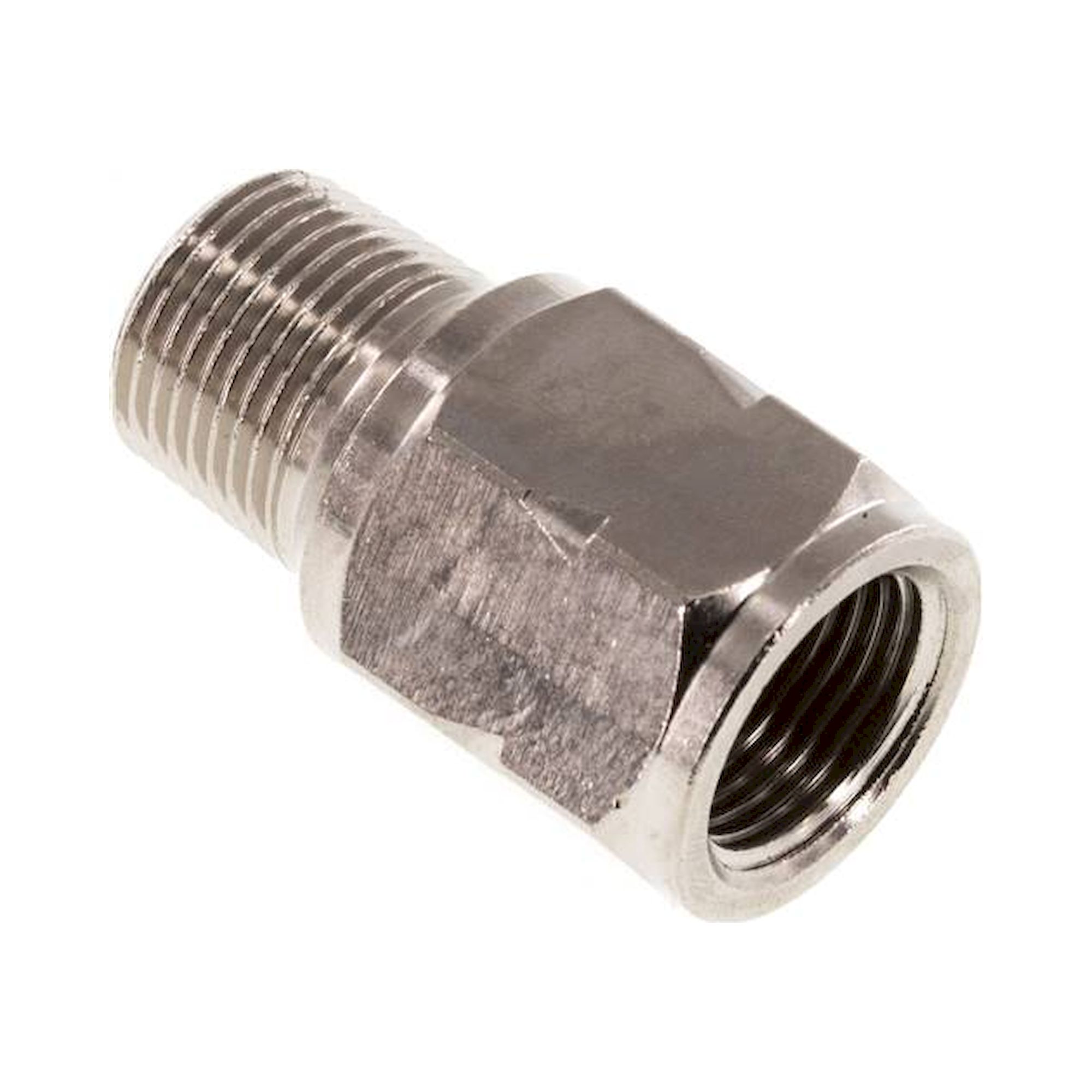 RUCK 38 IA OF MSV. Mini-Rückschlagventil R/Rp 3/8" (AG/IG), Messing vernickelt