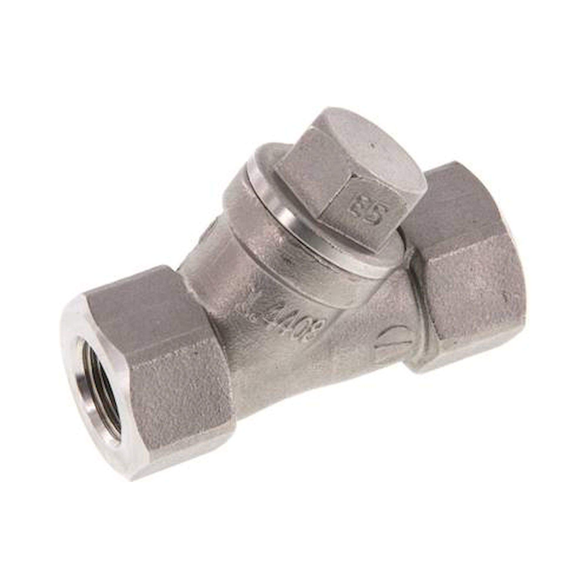 RUCK 38 SS ES. Schrägsitz-Rückschlagventil, G 3/8", PN 40, Edelstahl