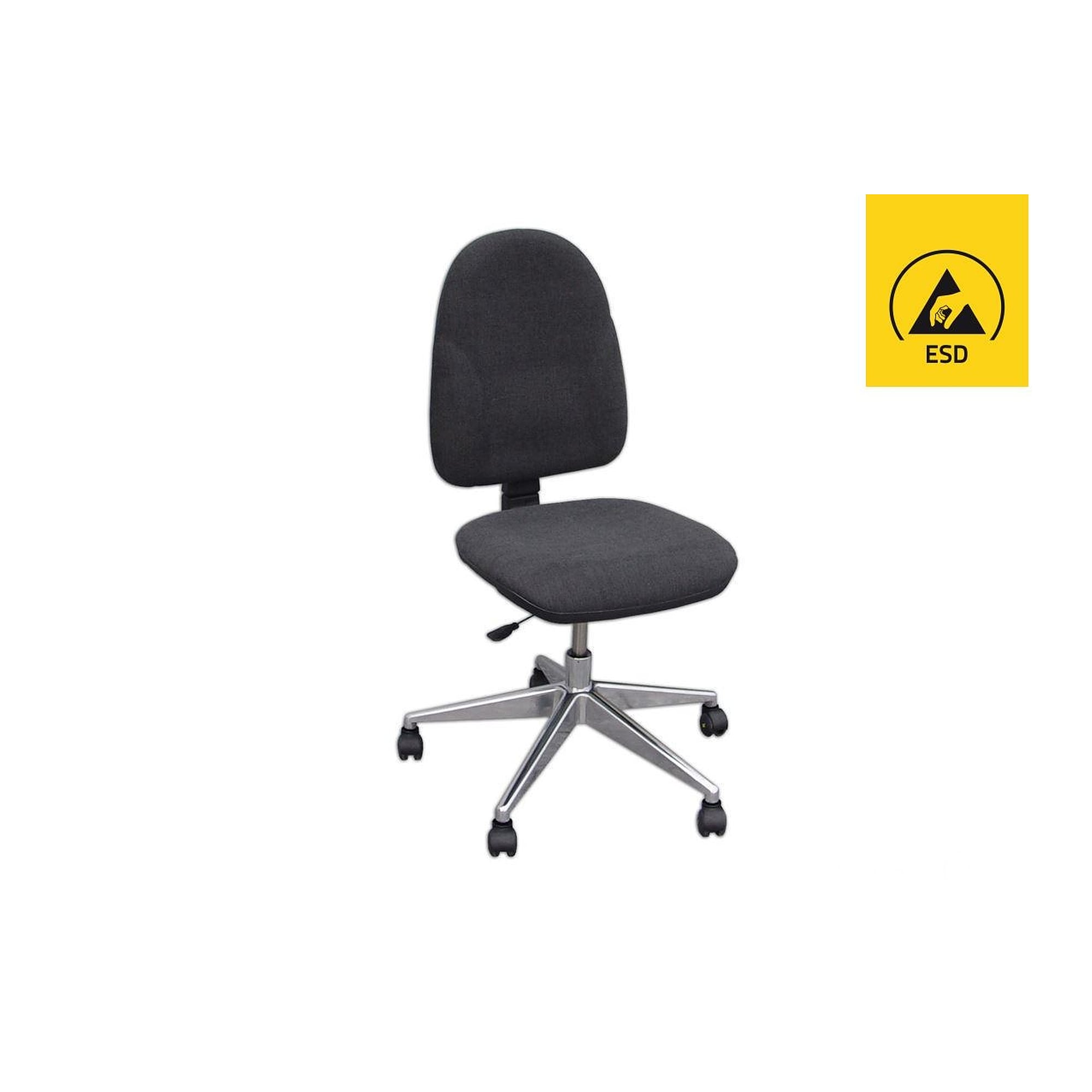 ESD-Arbeitsstuhl SOLO 10A mit Stoffbezug, Sitzhöhe 465 bis 550 mm - Reeco RE-SOLO10A