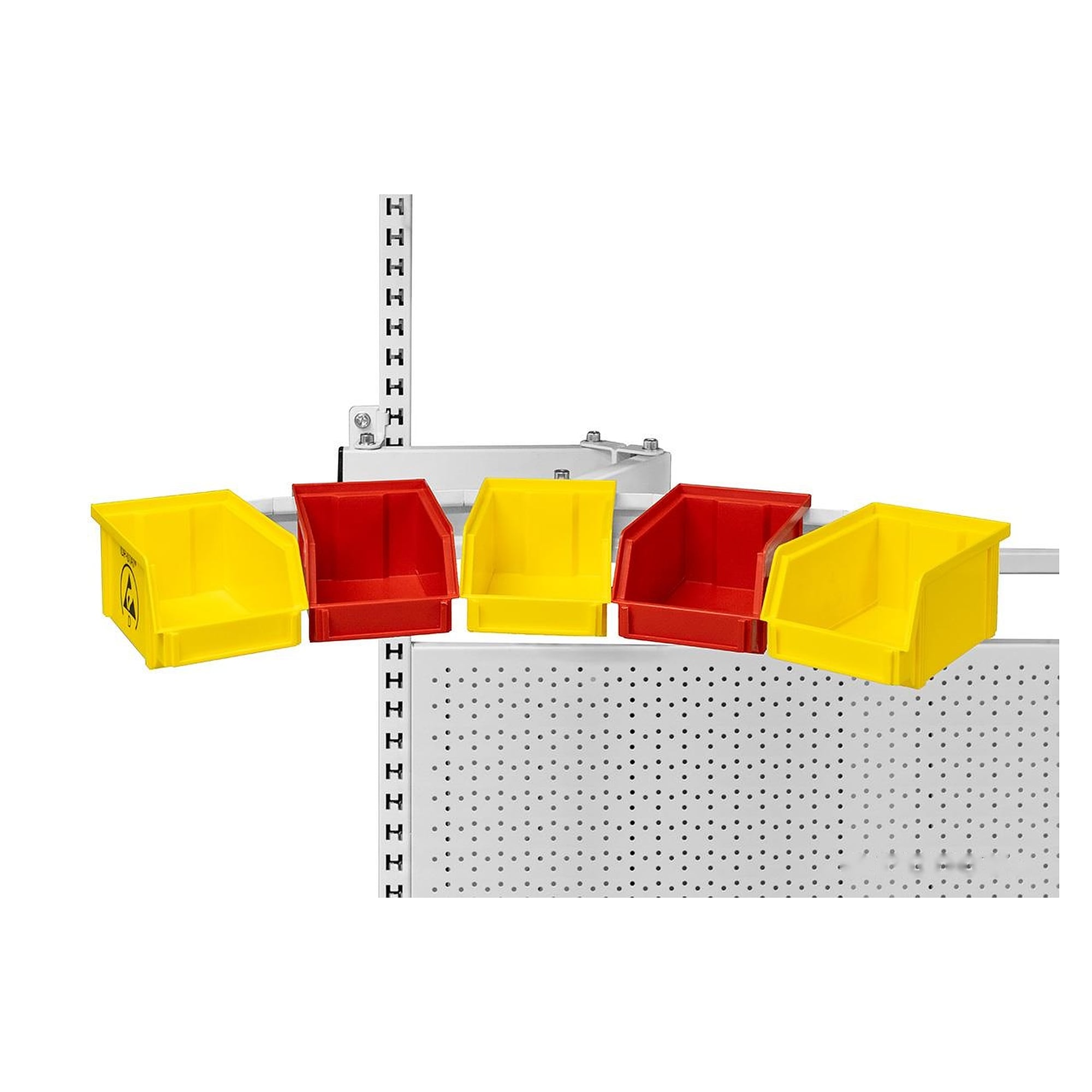ESD-Aufhängeschiene gebogen für Sichtlagerkästen - Reeco RF-012-5P-9003