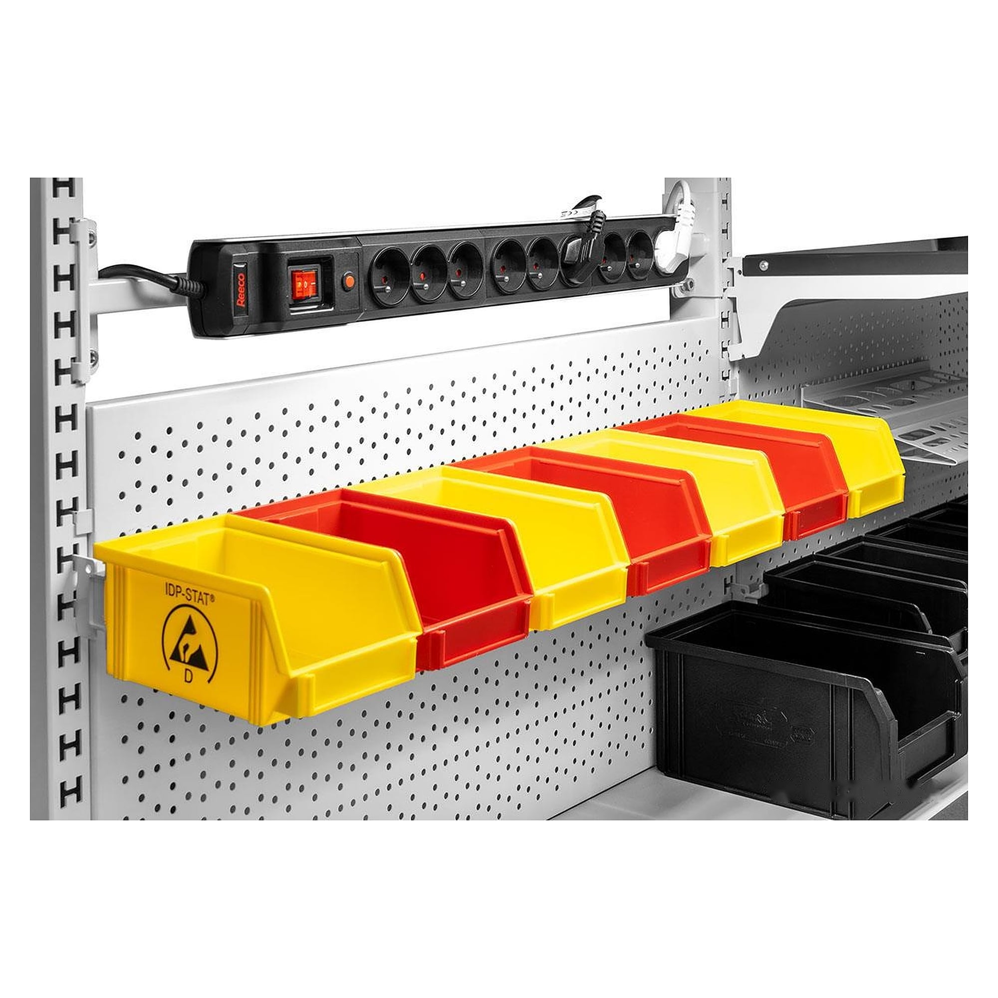 ESD-Sichtlagerkasten 1 L, rot, 160 x 100 x 75 mm - Reeco RF-013-0001-ESD-RED
