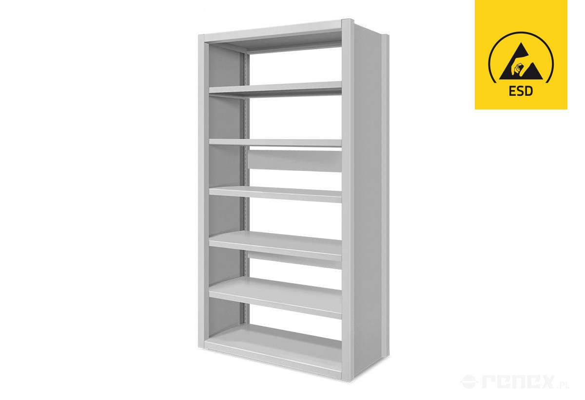 Modulares ESD-Regal 1000 x 400 x 2000 mm mit 5 Fachböden - Reeco RF-020-20001000400-5-9003_1