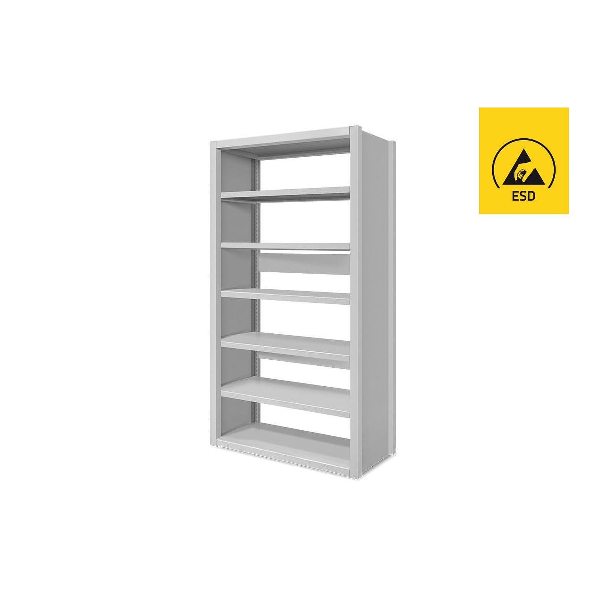 Modulares ESD-Regal 1000 x 500 x 2000 mm mit 5 Fachböden - Reeco RF-020-20001000500-5-9003_1