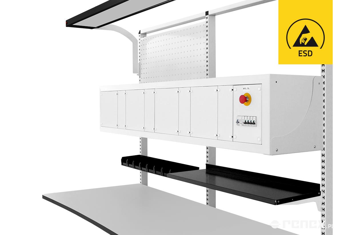 ESD-RACK-Schrank 19 Zoll 6 HE, 1500 x 340 x 350 mm, mit Sicherheitsmodul - Reeco RF-022-1509-9003