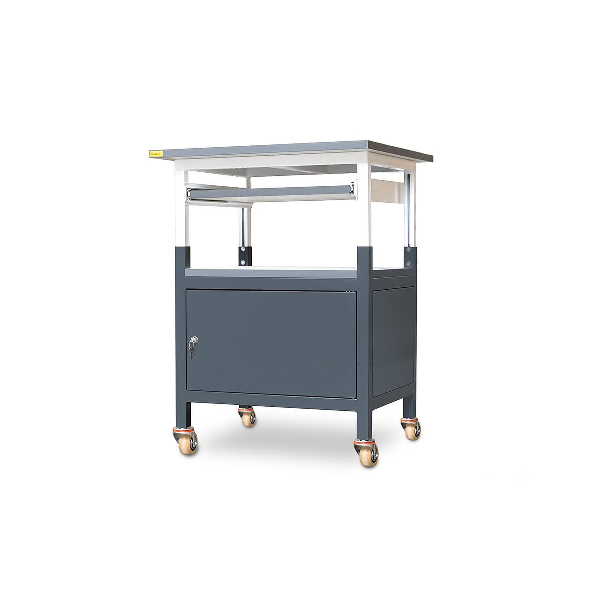 Mobiler ESD-Arbeitsplatz mit Schrank und Tastaturauszug, 750 x 750 mm - Reeco RF-028-750750-4-9003_1