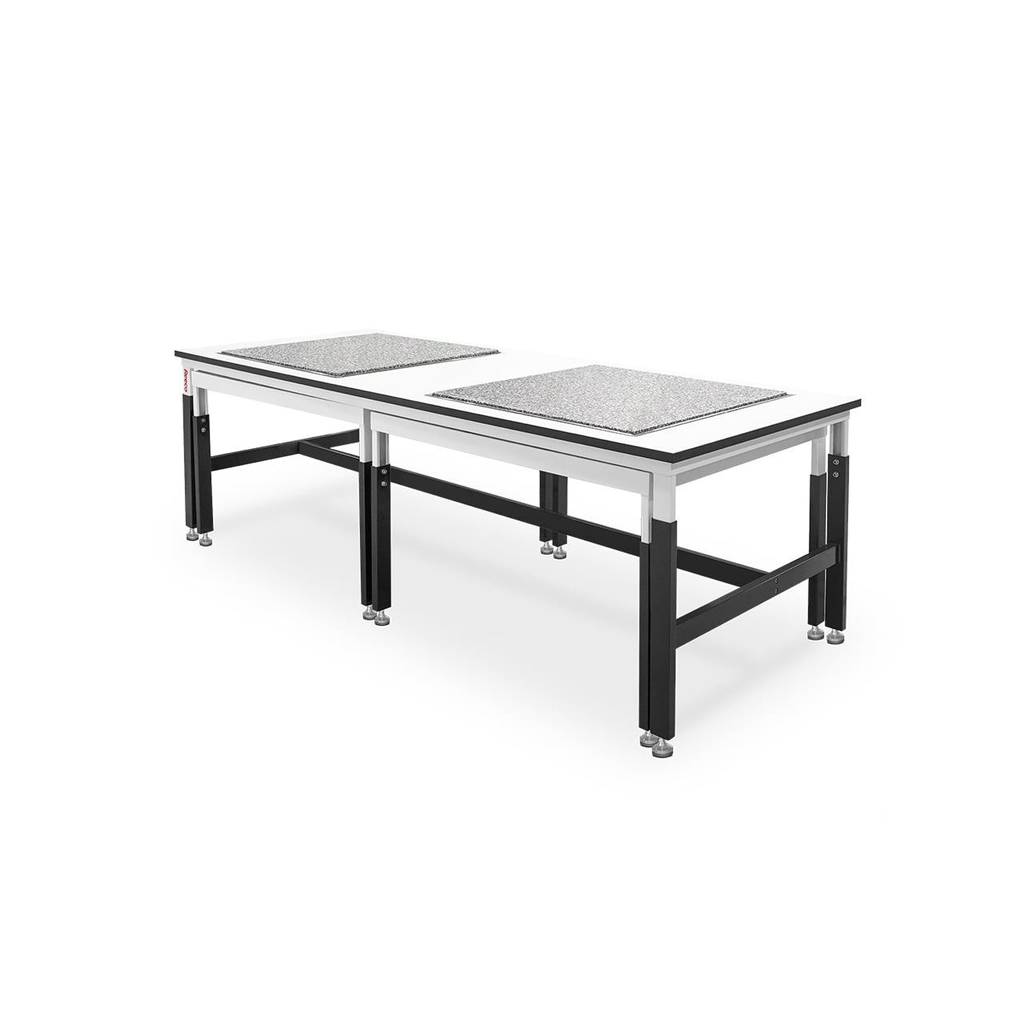ESD-Schwingungsdämpfungstisch 2500 x 1000 mm mit zwei Granitplatten 800 x 800 mm - Reeco RF-030-25010-9003