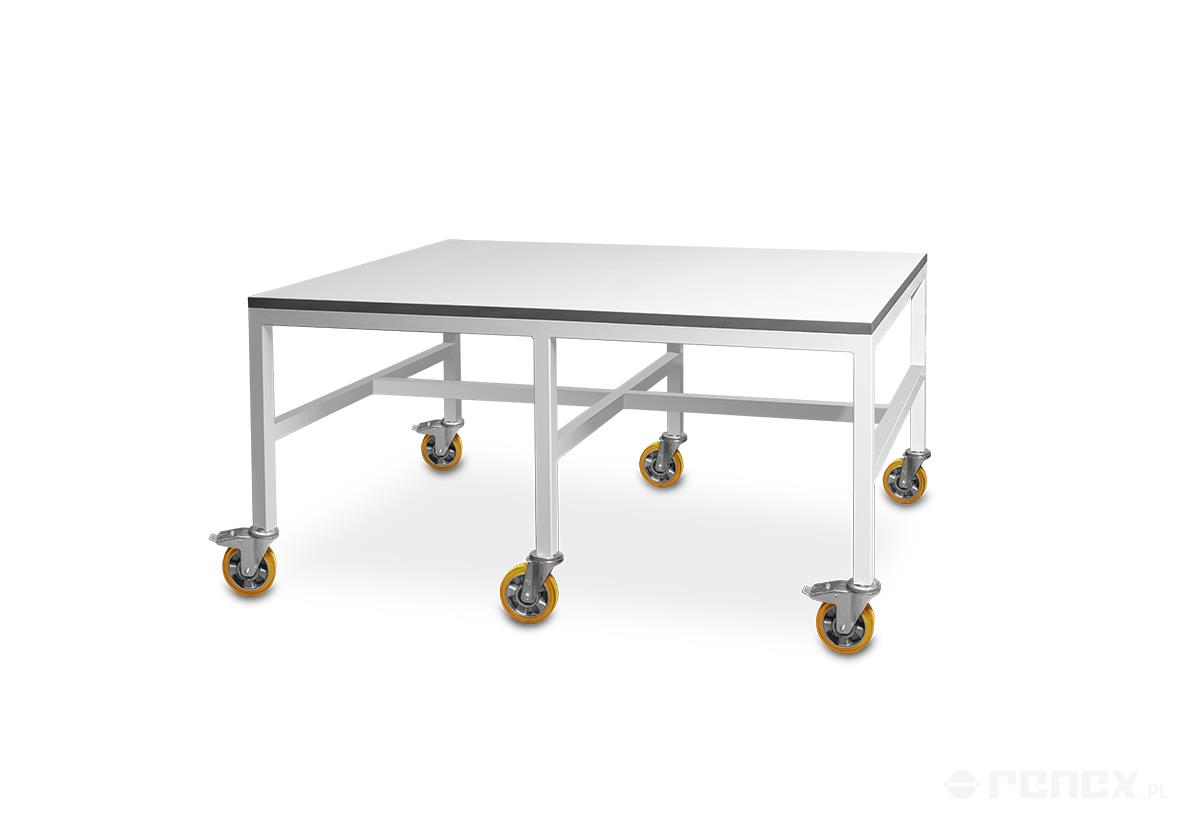 Verstärkter fahrbarer ESD-Tisch 1500 x 1000 mm, Höhe 700 mm, Tragkraft 350 kg - Reeco RF-032-15310-9003WZM