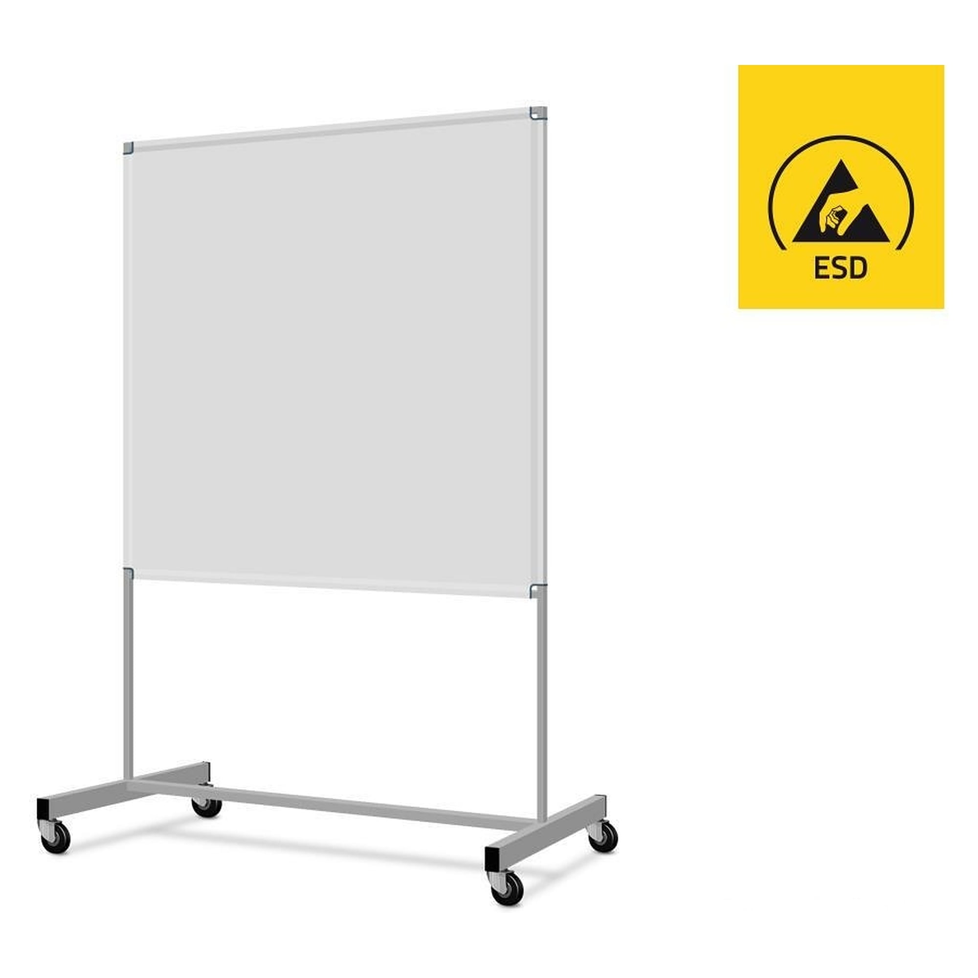 Mobile ESD-Trennwand mit Stoffbespannung, 2000 x 2000 mm - Reeco RF-033-1001-9003