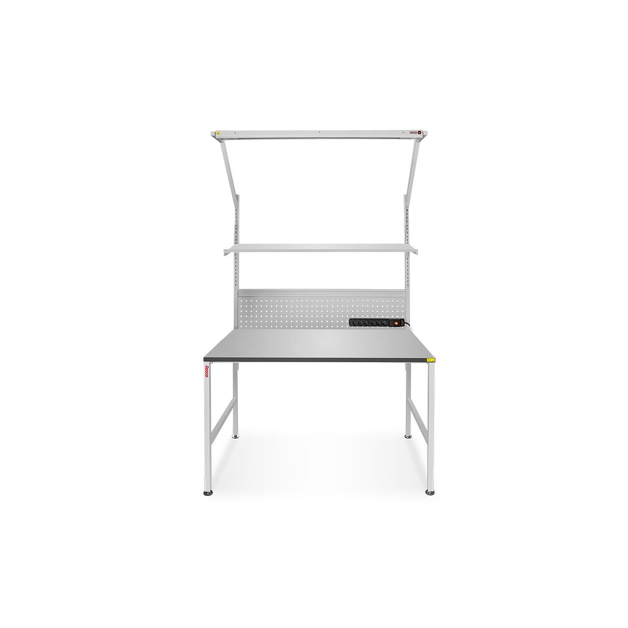 ESD-Arbeitsplatz ECO komplett, 1330 x 700 mm, mit Beleuchtung und Stromleiste - Reeco RF-041-13370-9003
