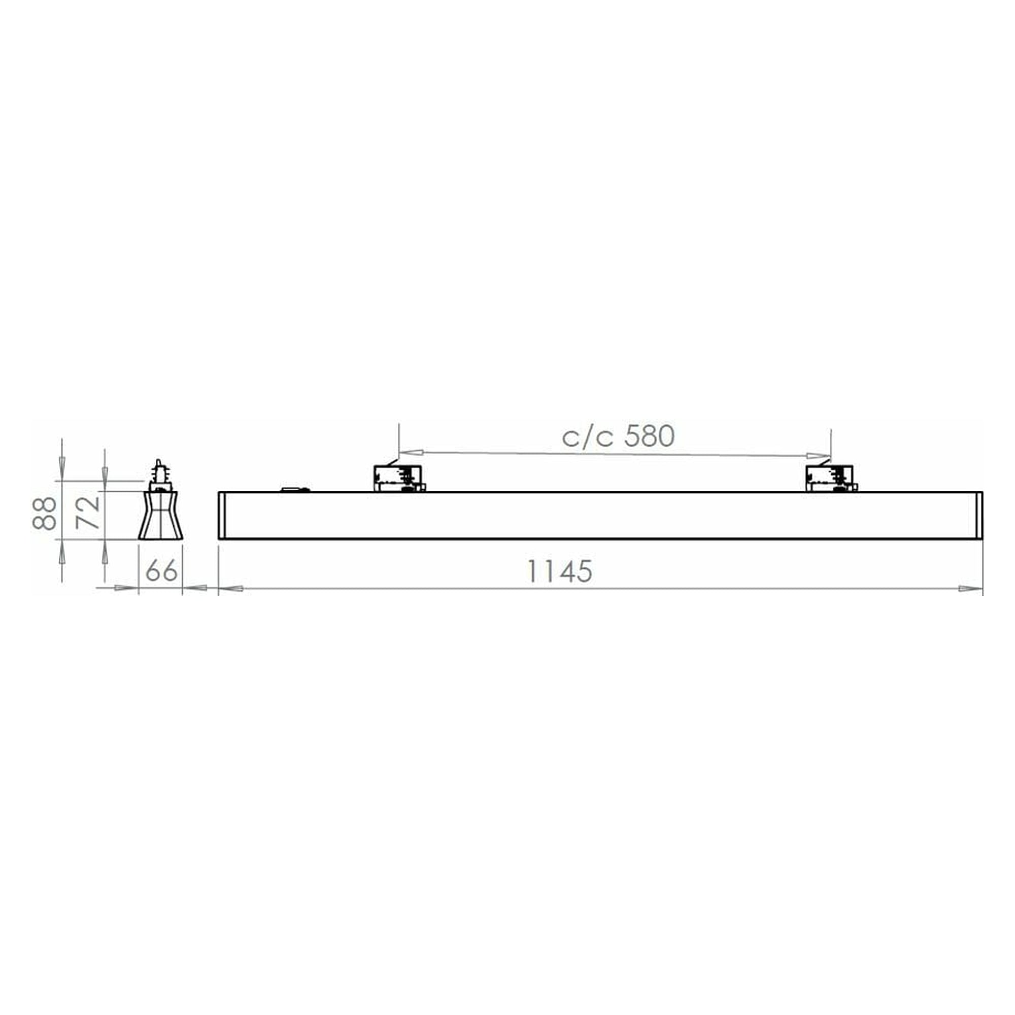 Glamox S90-LINE Strahler, 4930 lm, 4000 K (Ra 90), DALI-dimmbar