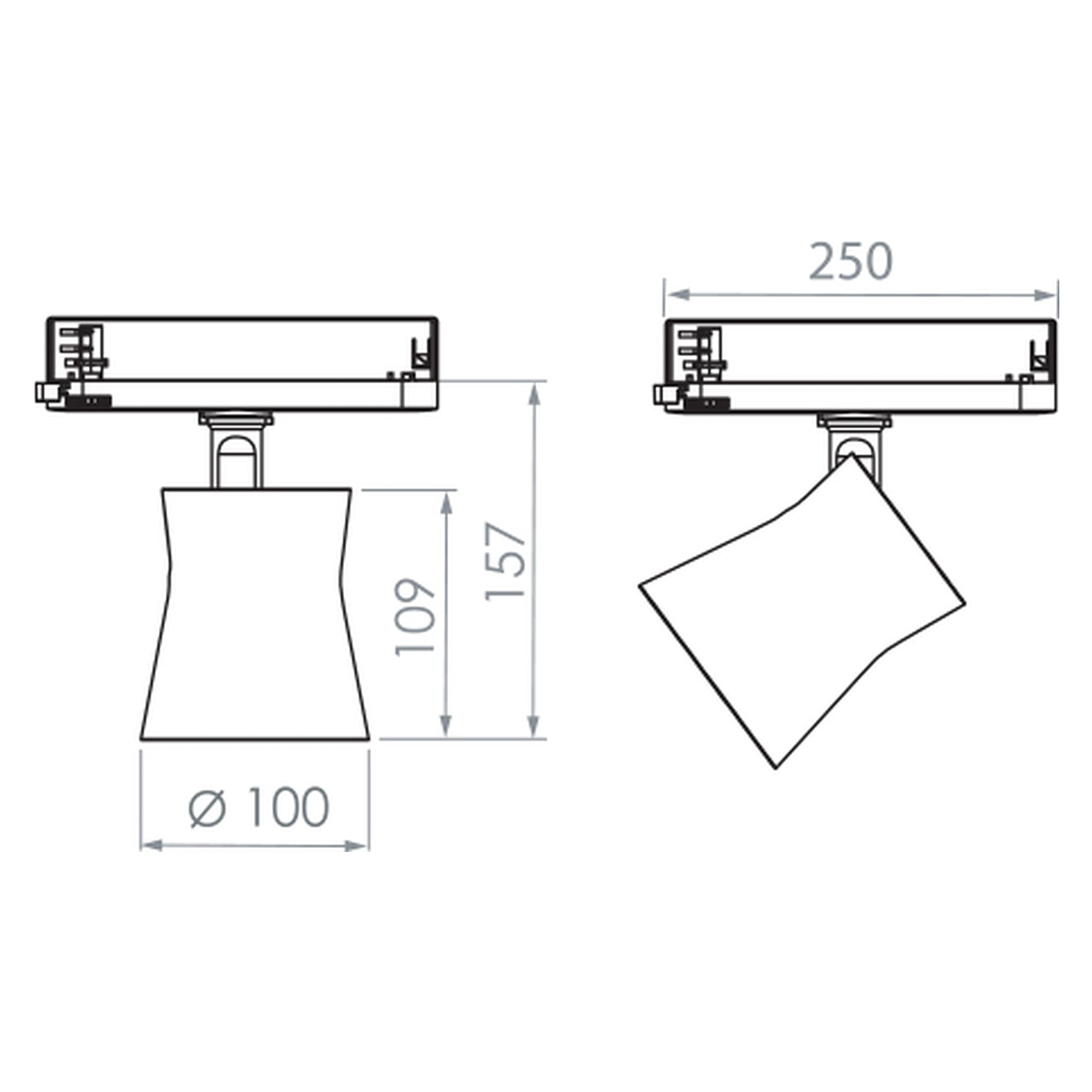 Glamox S90-SPOT spotlight, 2310 lm, 3000 K (Ra 90), DALI dimmable