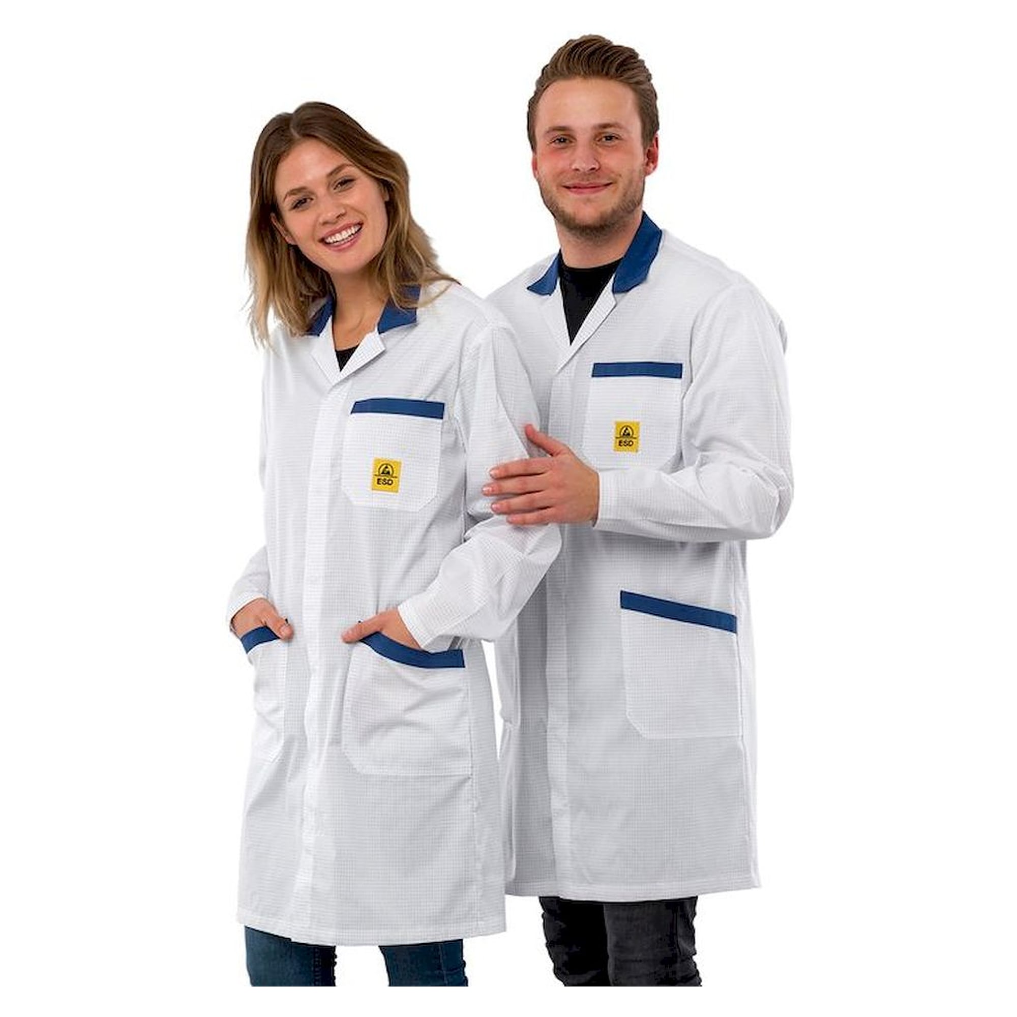 Safeguard SG-AM-WEBL-146-L-PRO LINE-S. ESD Arbeitsmantel Pro Line, weiß/blau, S