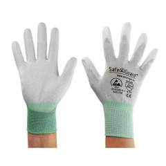 Safeguard SG-HS-GR-NY-L-SG-GREY-JCA-302-M. ESD glove grey/turquoise, coated palms, nylon/carbon, M