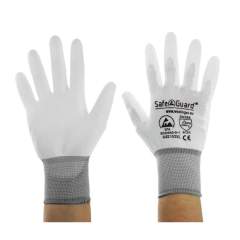 Safeguard SG-HS-WE-NY-L-SG-WHITE-JNW-302-XXL. ESD glove white/grey, coated palms, nylon/carbon, XXL