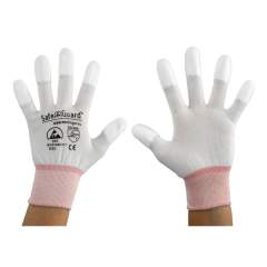 Safeguard SG-HS-WE-NY-L-SG-WHITE-JNW-202-XS. ESD Handschuh weiß/orange, beschichtete Fingerkuppen, XS