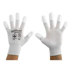 Safeguard SG-HS-WE-NY-L-SG-WHITE-JNW-202-S. ESD Handschuh weiß, beschichtete Fingerkuppen, S