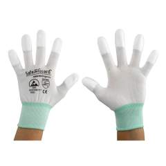 Safeguard SG-HS-WE-NY-L-SG-WHITE-JNW-202-M. ESD glove white/turquoise, coated fingertips, M