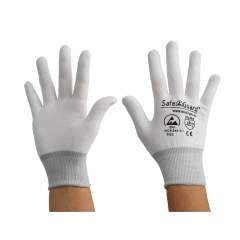 Safeguard SG-HS-WE-NY-L-SG-WHITE-JNW-100-L. ESD Handschuh weiß/hellgrau, ohne Beschichtung, L