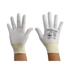 Safeguard SG-HS-WE-NY-L-SG-WHITE-JNW-100-XL. ESD Handschuh weiß/gelb, ohne Beschichtung, XL
