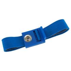 Safeguard SG-AB-7DK-HB-220MM-VERZAHNT. ESD wrist strap light blue, 7 mm snap fastener, toothed clasp