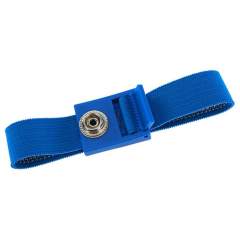 ESD-Armband hellblau, 10 mm Druckknopf, verzahnter Verschluss