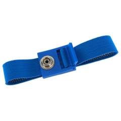 Safeguard SG-AB-10DK-HB-220MM-VERZAHNT. ESD wrist strap light blue, 10 mm snap fastener, toothed clasp