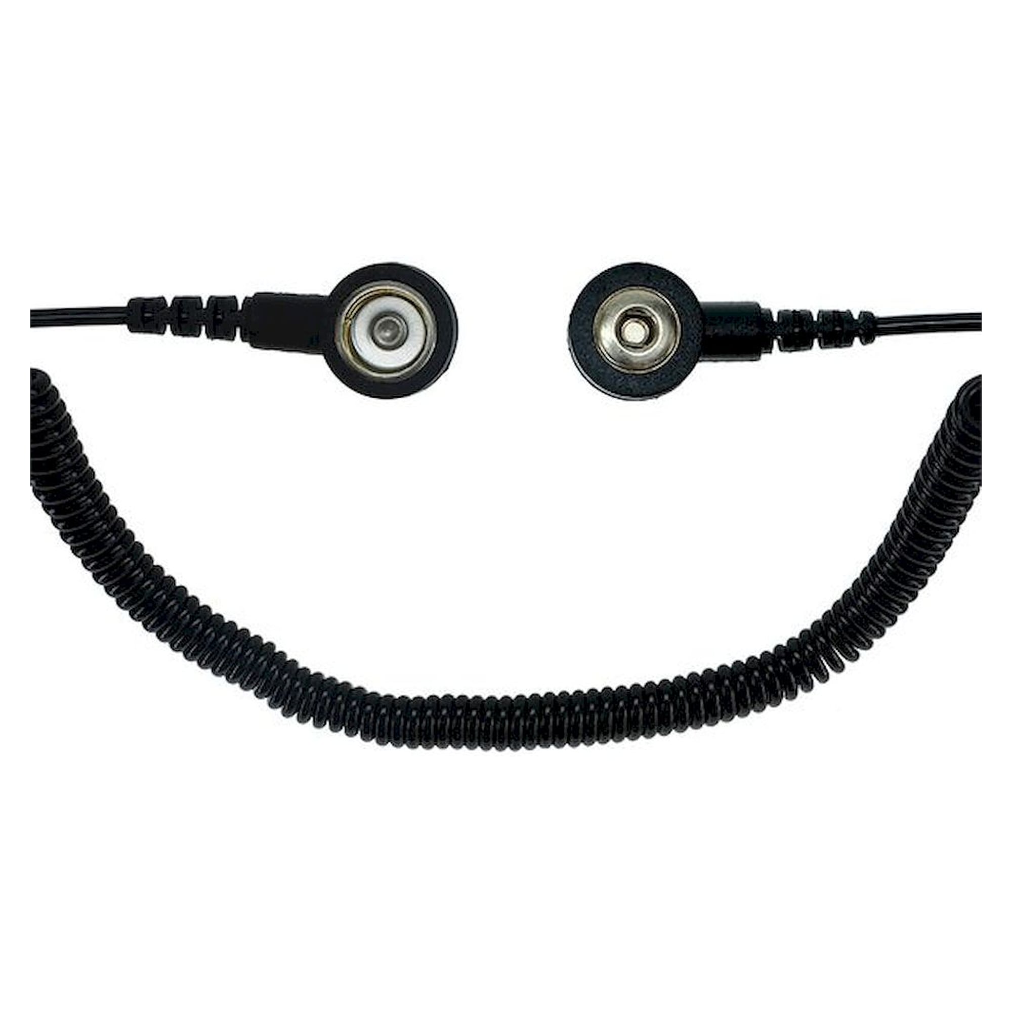 Safeguard SG-SK-3/10DK-SCH-1800MM-2MOHM. ESD spiral cable, 2 MOhm, black, 1,8 m, 3/10 mm push button