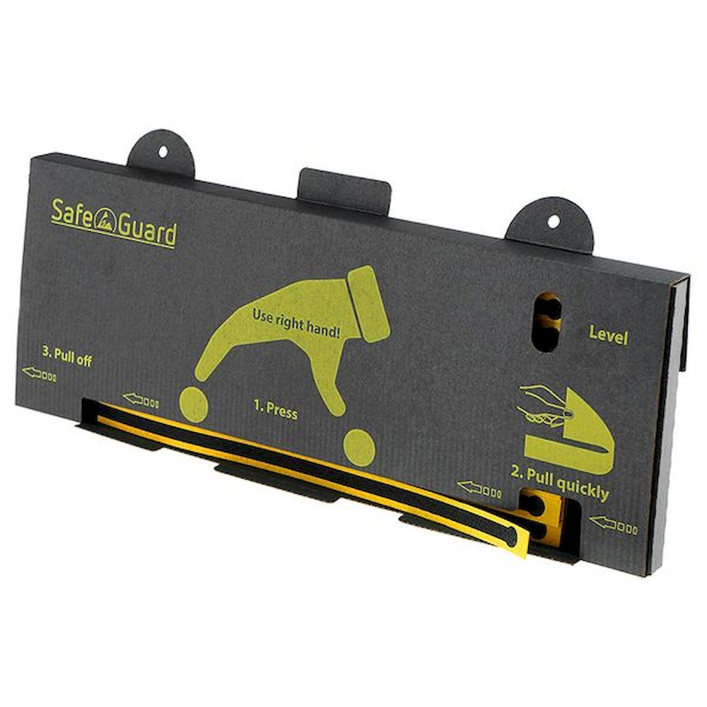 ESD Einwegspender mit Fersenband, selbstklebend, schwarz