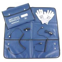 ESD Service Kit SWISS, Handschuhe, isolierte Krokoklemme, blau