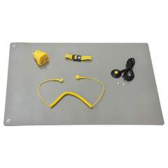 ESD Tischmatten Set XS Pro, 600x400 mm, 5-teilig, 2x 10mm Druckknopf