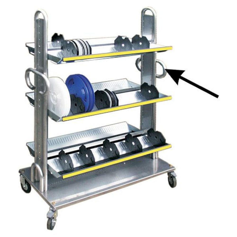 Seitliche Stütze für SMD-Spulenständer Chariotte, mit Griff