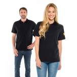 SAFEGUARD SG-PS-SCH-210-KOB-UNI-L. ESD polo shirt (without breast pocket), unisex, 210g/m², with ESD symbol, black, size L