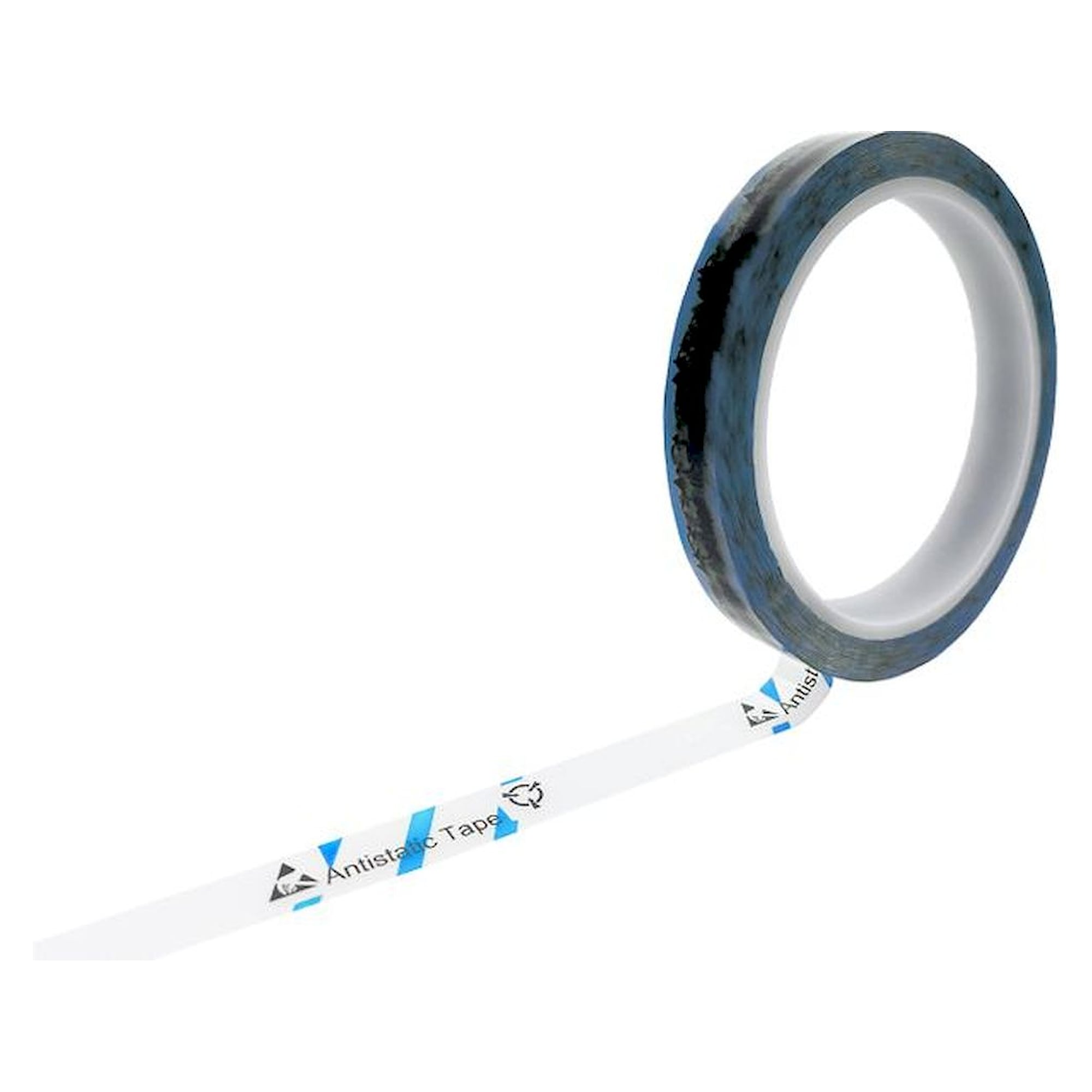ESD-Klebeband, transparent/hellblau, 24mmx36m, mit ESD-Warnsymbol