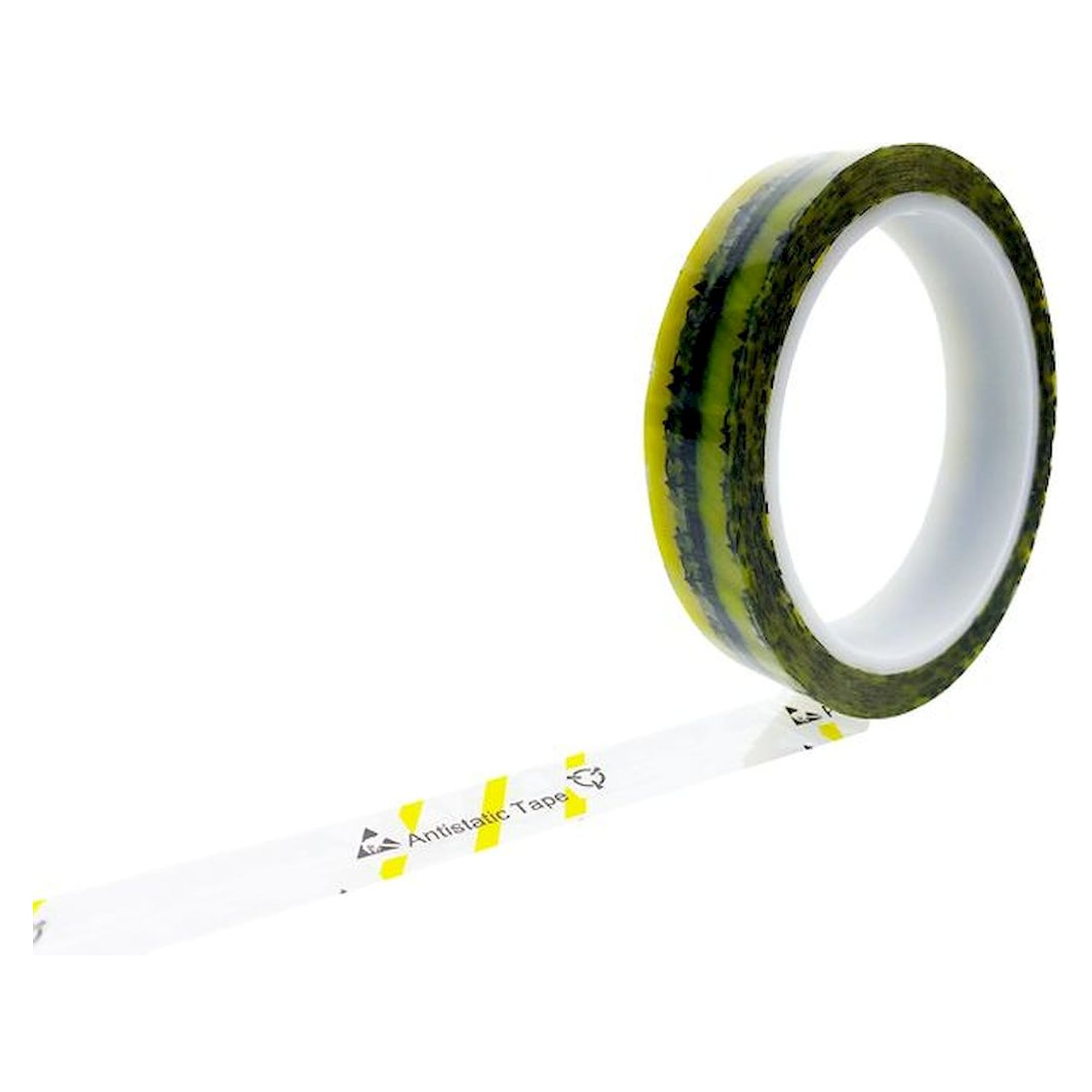 ESD-Klebeband, transparent/gelb, 18mmx36m, mit ESD-Warnsymbol