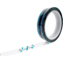 ESD-Klebeband, transparent/hellblau, 18mmx36m, mit ESD-Warnsymbol