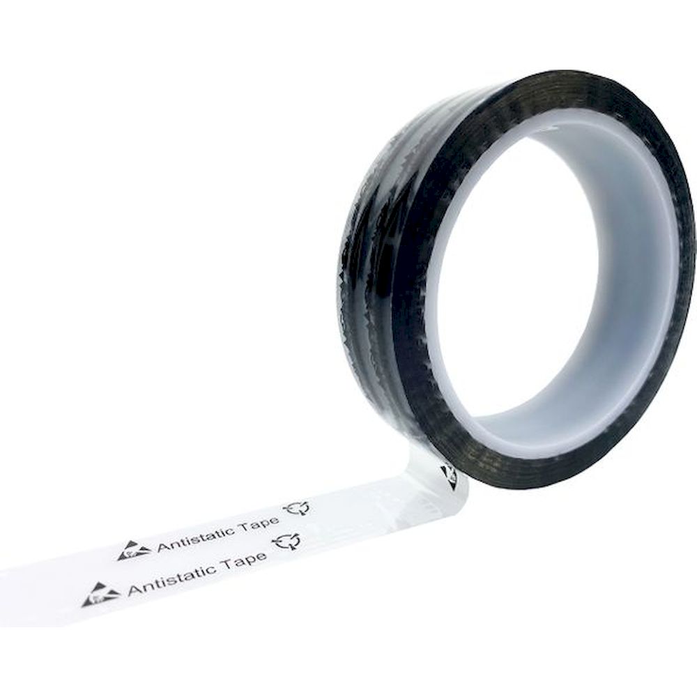 ESD-Klebeband, transparent, 24mmx36m, mit ESD-Warnsymbol
