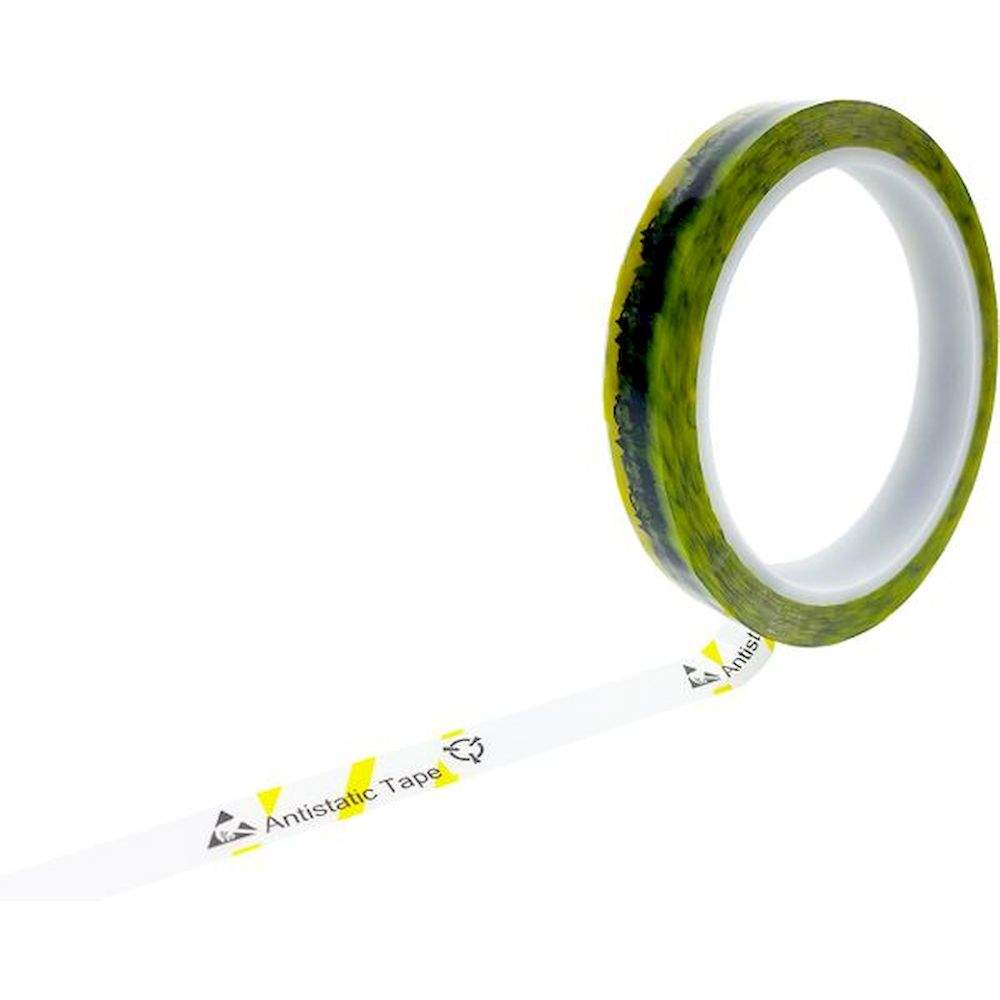 ESD-Klebeband, transparent/gelb, 12mmx36m, mit ESD-Warnsymbol