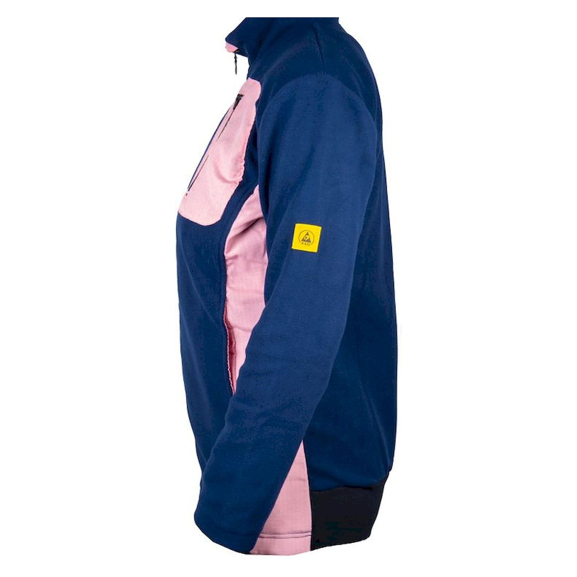 SAFEGUARD SG-FC-MBPI-FL-L40-W-3XL. ESD Fleecejacke mit langem Zip, Damen, marineblau/pink, 3XL