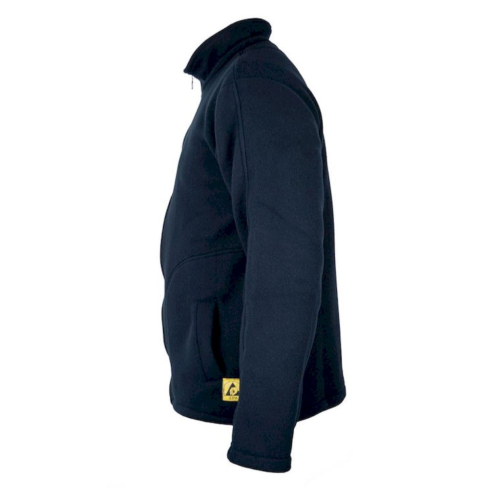 SAFEGUARD SG-FC-MBLB-FL-L40-UNI-L. ESD Fleecejacke mit langem Zip, unisex, marineblau/lichtblau, L