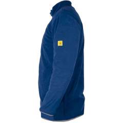 SAFEGUARD SG-FC-MBDG-FL-L40-UNI-S. ESD fleece jacket with long zip, unisex, navy blue/dark grey, S